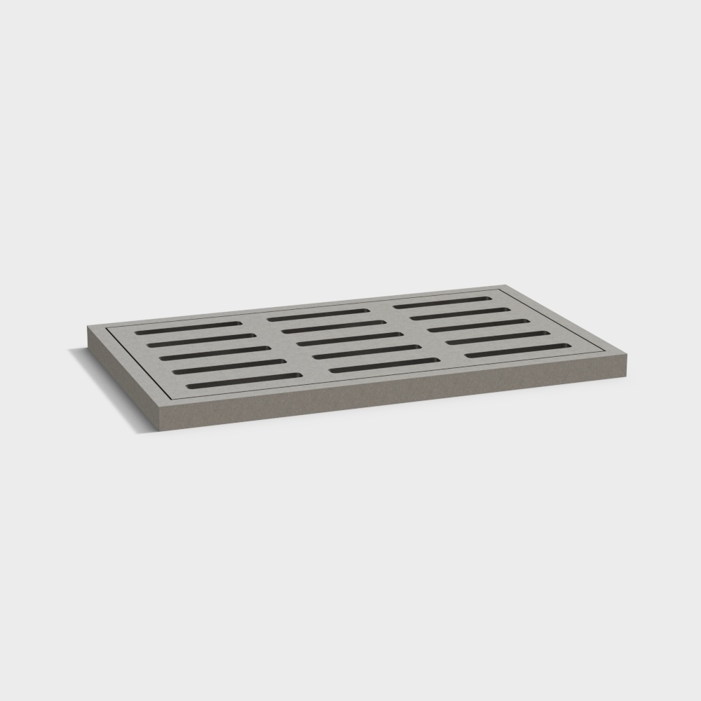 High-Detail Low-Poly Concrete Drainage Ditch 3D model