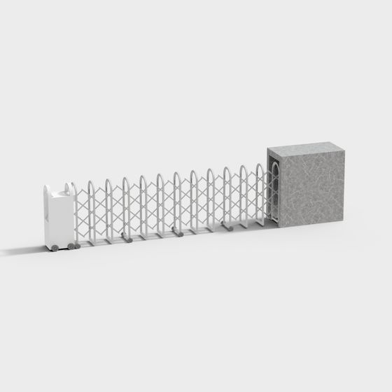Elegant City Garden Fence 3D model