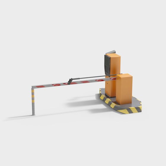 Low-Polygon Automatic Barrier 3D Model