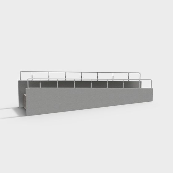 Stylish Concrete Barrier 3D model for Urban Designs