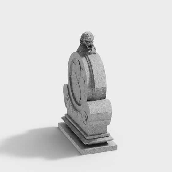 Low Polygon Stone Carved Figure 3D model