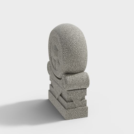 Stone Statue 3D Model - Low Poly Design