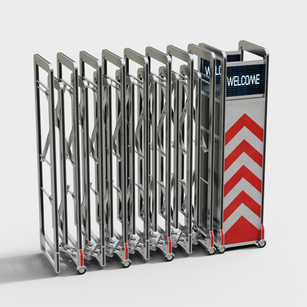 Stainless steel intelligent telescopic barrier gate