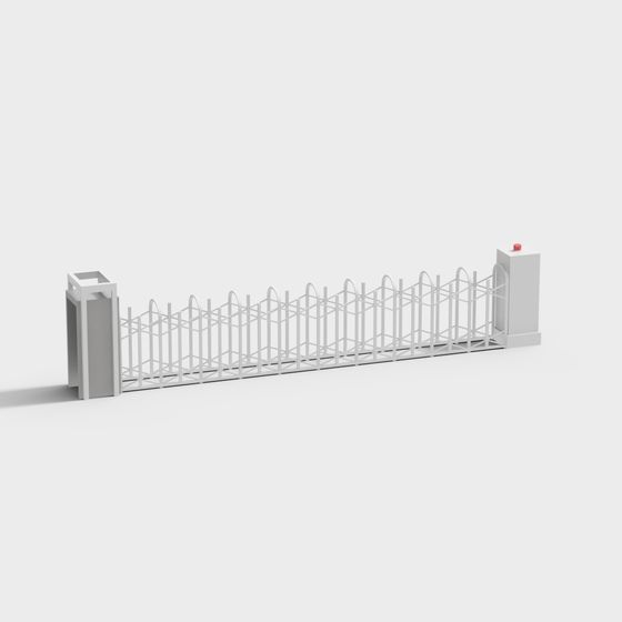 Stylish Low-Poly Country Fence 3D model
