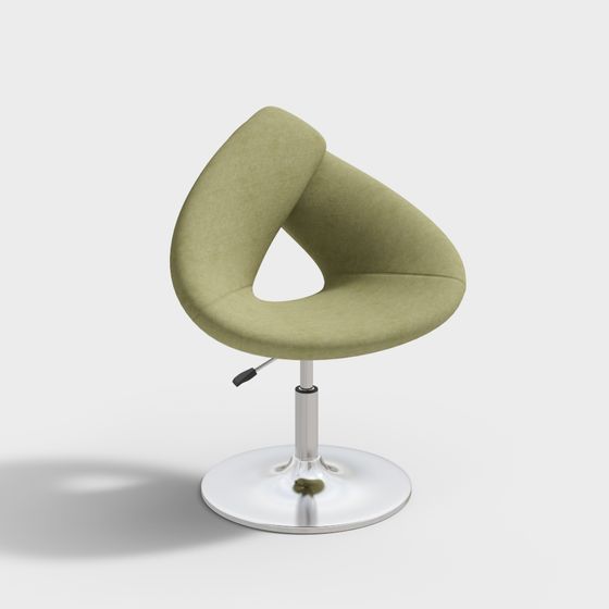 Stylish Curved Accent Chair 3D model