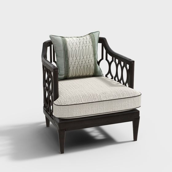 Elegant Living Room Armchair 3D model