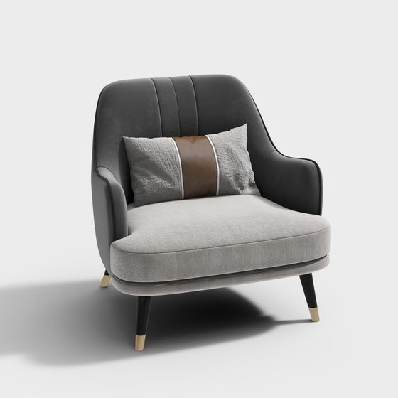 Stylish Gray Sofa 3D model for Modern Living Spaces