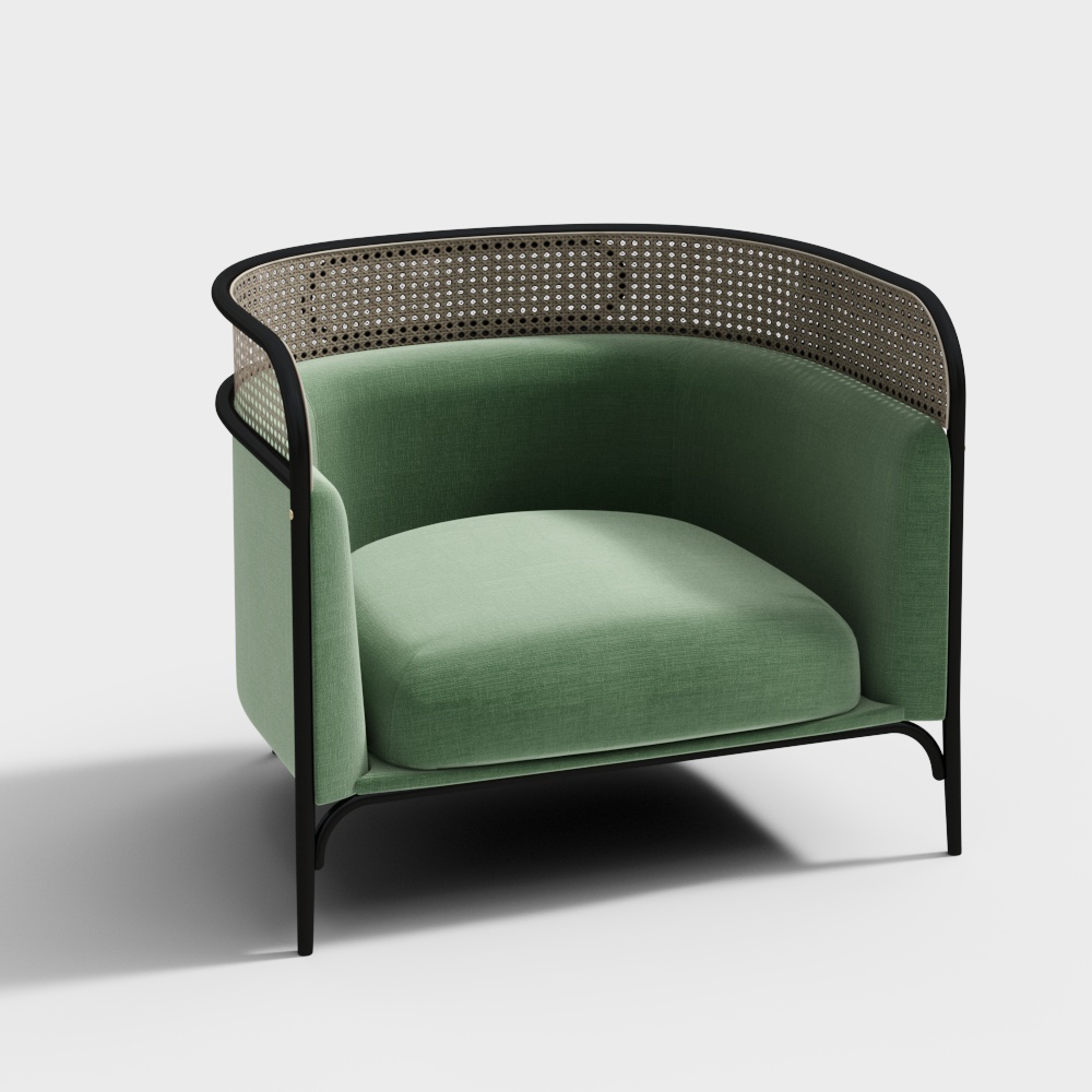 Armchair Southeast Asian Style Woven Fabric 24