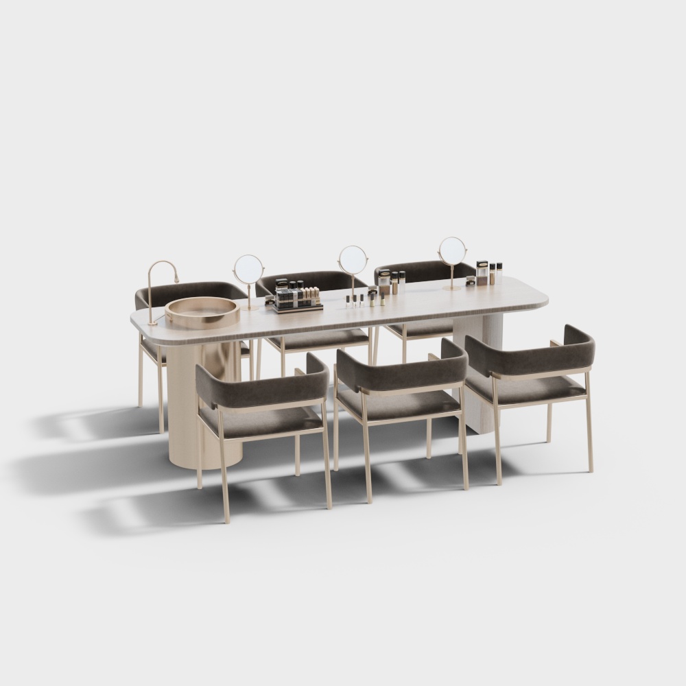 Nail salon manicure combination table and chair