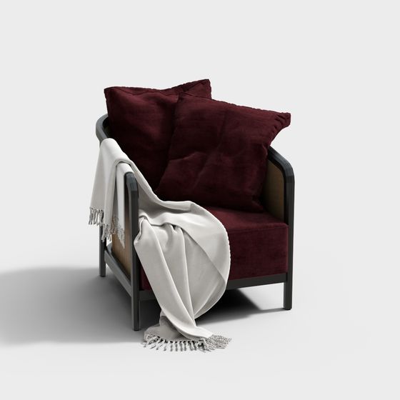 Elegant Low-Polygon Armchair 3D model