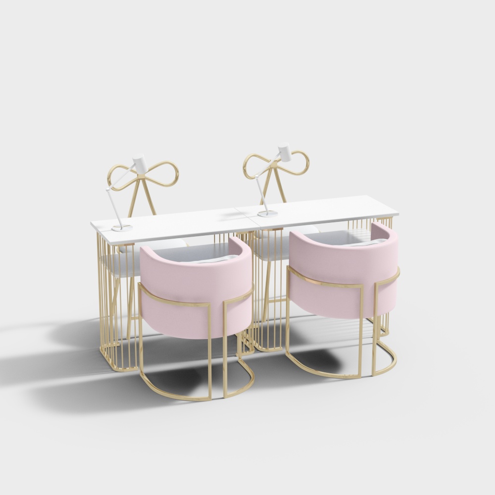 Nail salon tables and chairs