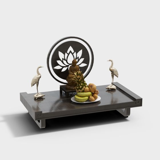Elegant Zen Tray 3D model for Tranquil Spaces