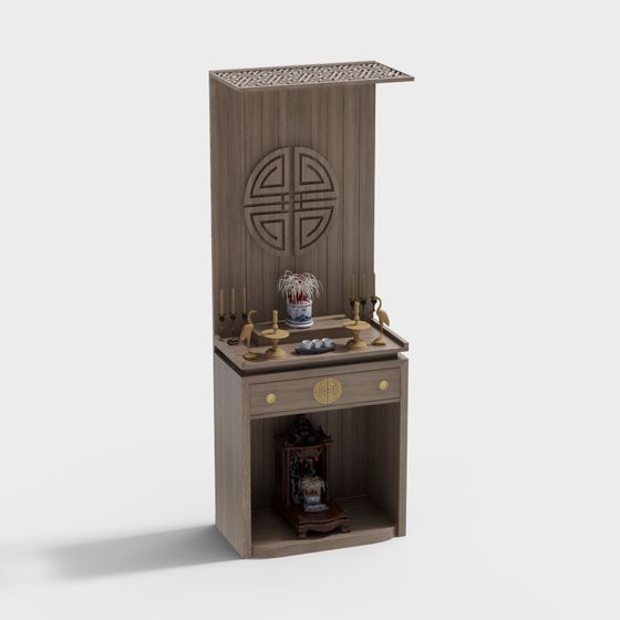 Elegant Chinese Altar 3D model for Modern Design