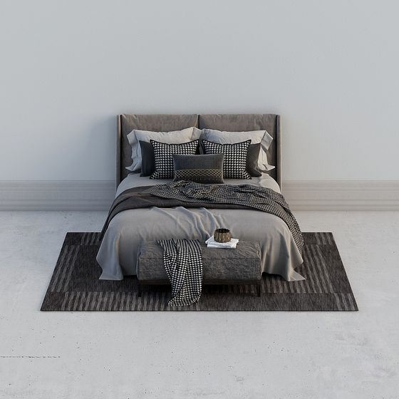 Urban Bedroom 3D Model - Modern Minimalist Aesthetic