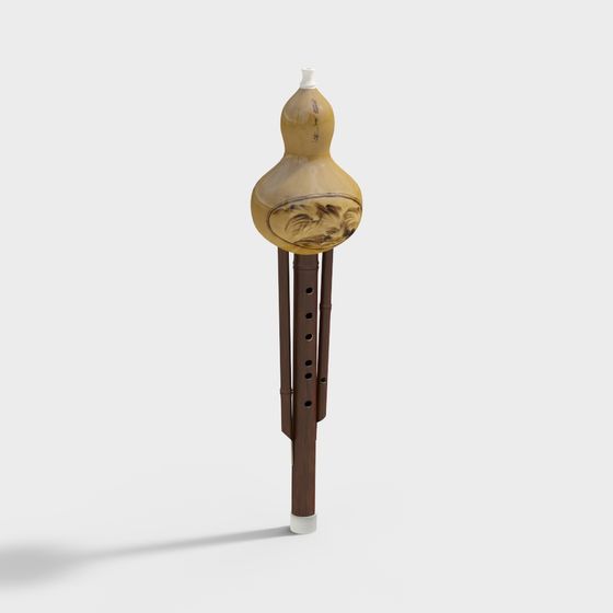 Elegant Hulus 3D Model - Traditional Eastern Instrument