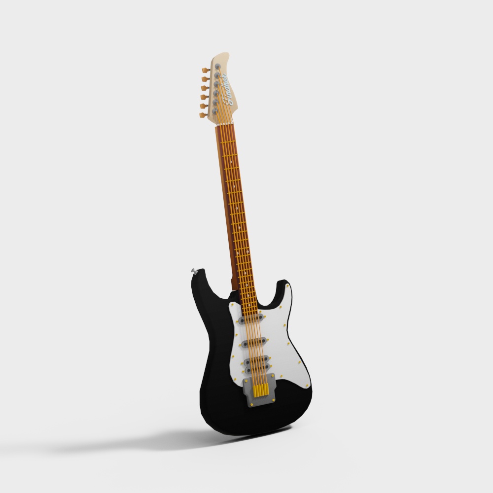 Stylish Electric Guitar 3D model for Musicians