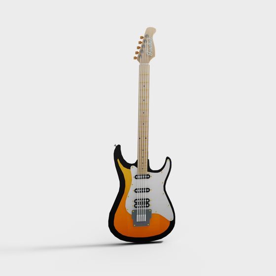Stylish Electric Guitar 3D model for Creative Projects