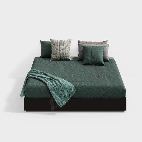 Elegant Low-Poly Bed 3D model for Modern Homes