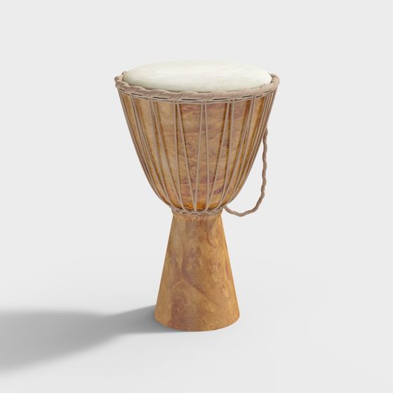 High-Detail Djembe Drum 3D model