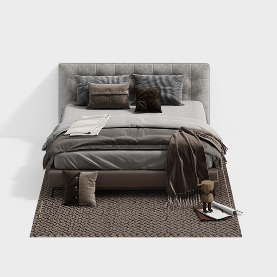 Modern Minimalist 3D Bed Model Design