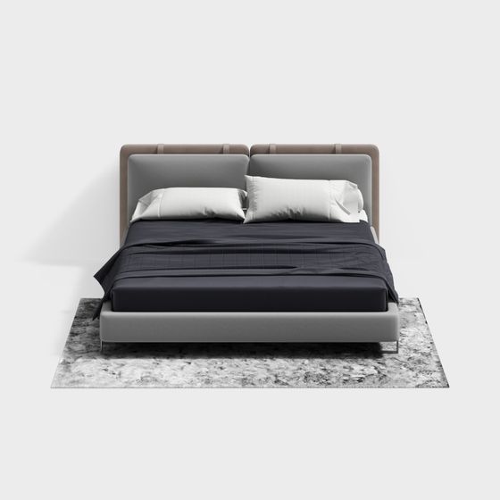 Elegant Bed Frame 3D model for Contemporary Interiors