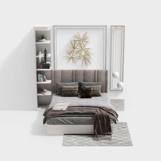 Modern Minimalist Bedroom 3D model