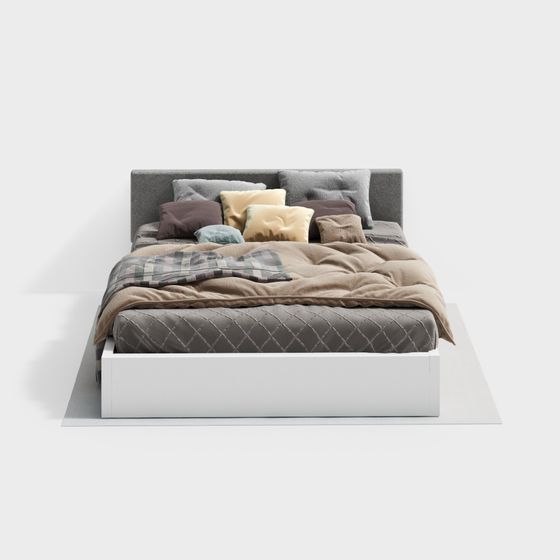 Cozy Minimalist Bed 3D model