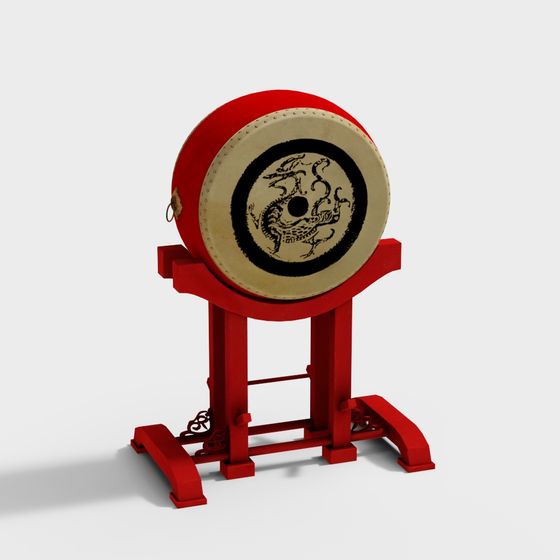 Dragon Pattern War Drum 3D model