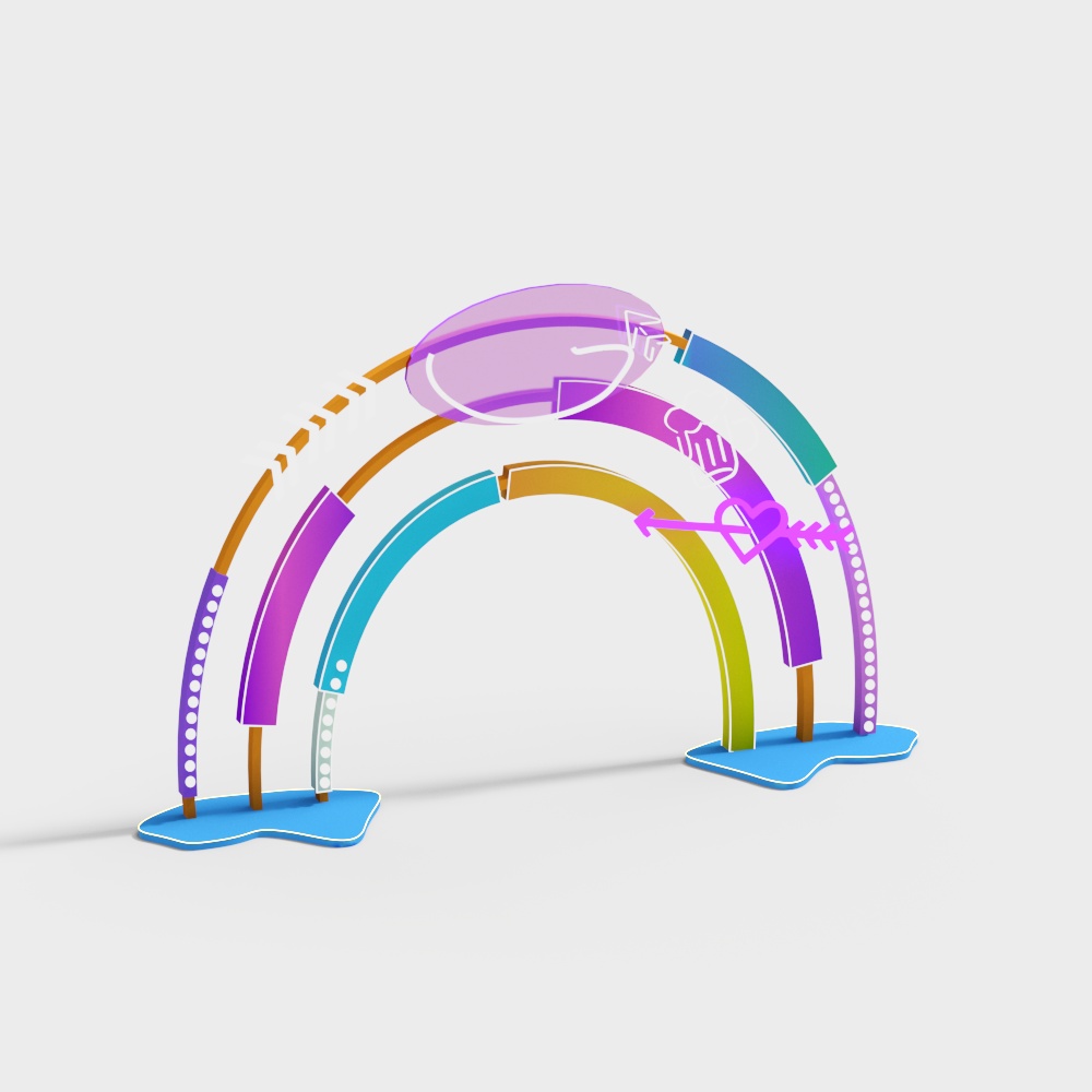 Vibrant Rainbow Bridge 3D model