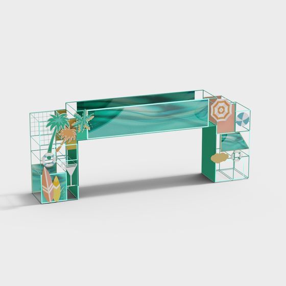 Vibrant Beach-Themed 3D Model