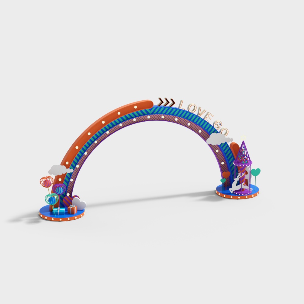 Rainbow Gateway 3D model for Creative Projects