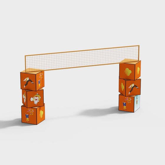 Children's Playground Tennis Court 3D model