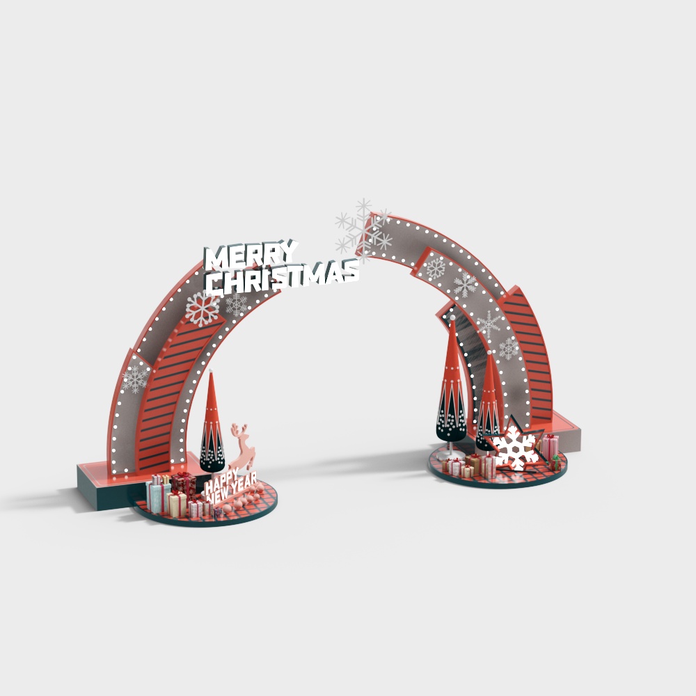 Festive Christmas Archway 3D model