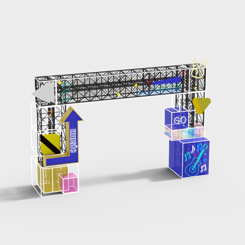 Neon Music Arch 3D model