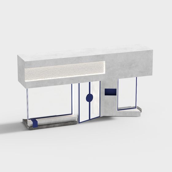 Concrete Display Cabinet Low-Poly 3D model