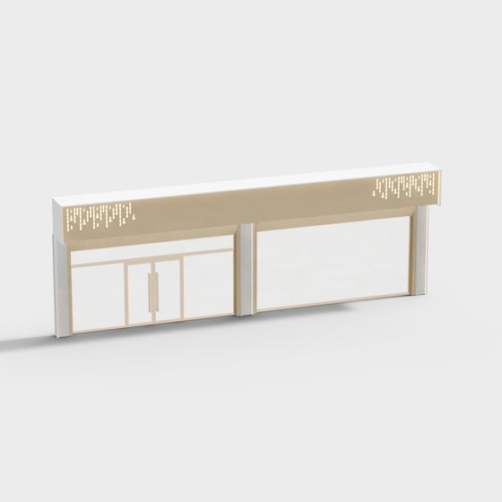 Elegant Low-Poly Architectural Entrance 3D model