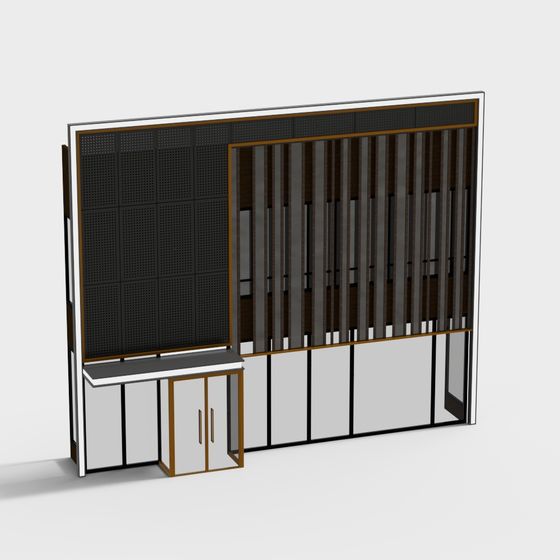 Elegant Low-Polygon Black and Gold 3D model