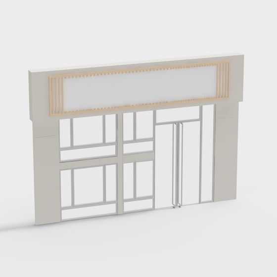 Elegant Low Poly Architectural Entrance 3D model