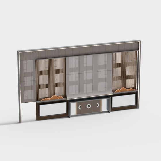 Low-Poly Modern TV Stand 3D model