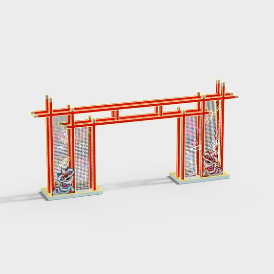 Elegant Chinese Archway 3D model
