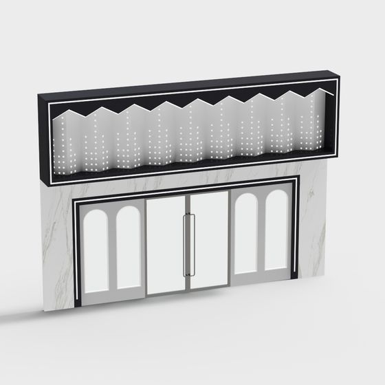 Urban Window Low Poly Building 3D model