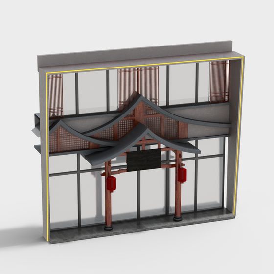 City Window 3D model - Modern Meets Traditional
