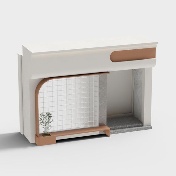 Modern Fireplace Mantel 3D model