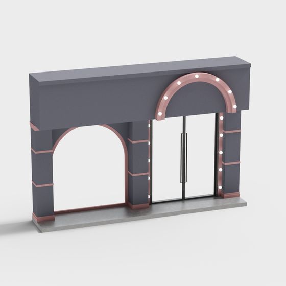 Retro-Futuristic Doorway 3D model with Unique Aesthetics