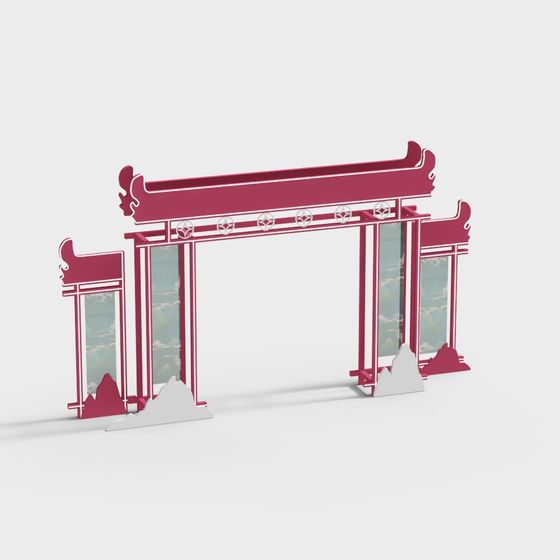 East Asian Gateway 3D model for Creative Projects