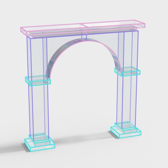 Futuristic Neon Archway 3D Model