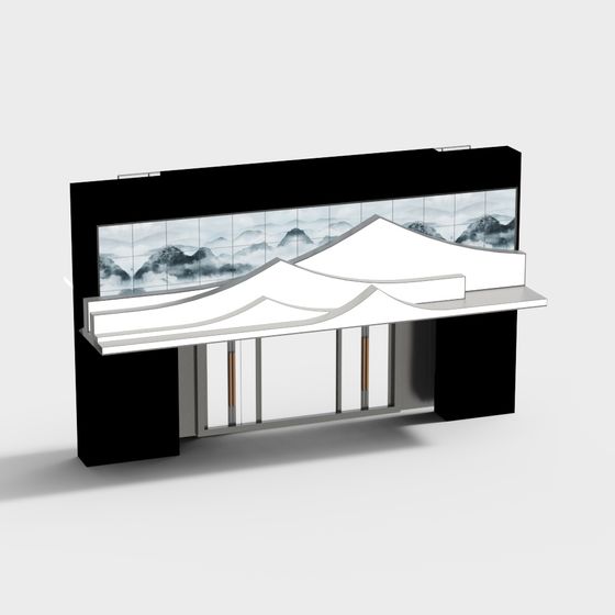 Mountain River Scroll 3D model