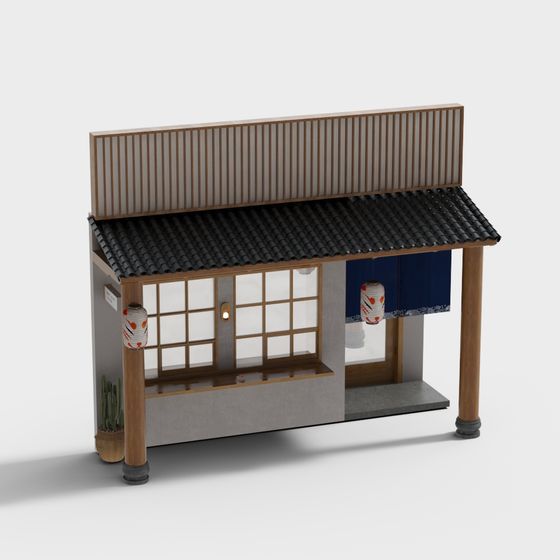 Low Poly Asian-Inspired Japanese House 3D model