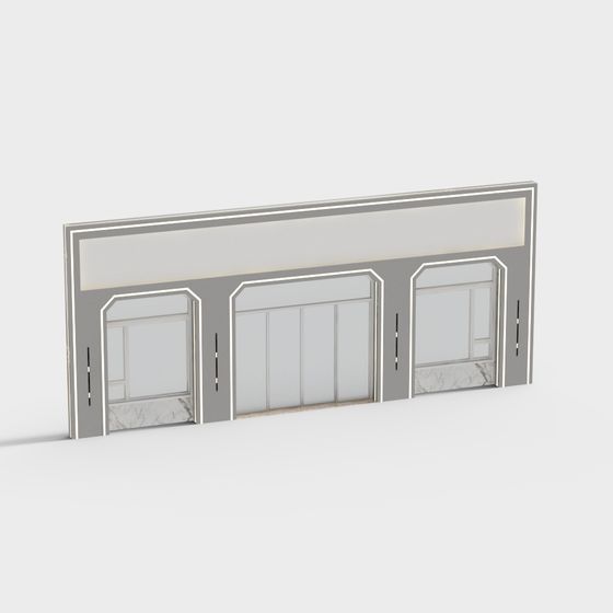 Urban Gateway Low-Poly Building 3D model