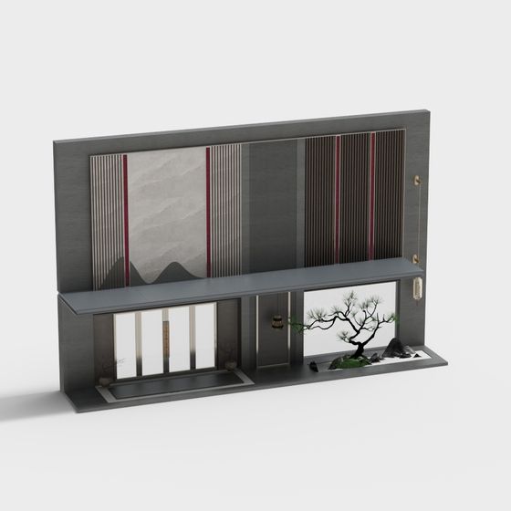 Modern Low-Polygon 3D Model with Zen Aesthetic